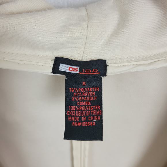 OS LAB Womens Jacket Size Small Cream Collared Long Sleeve Flare Cardigan - Picture 6 of 6